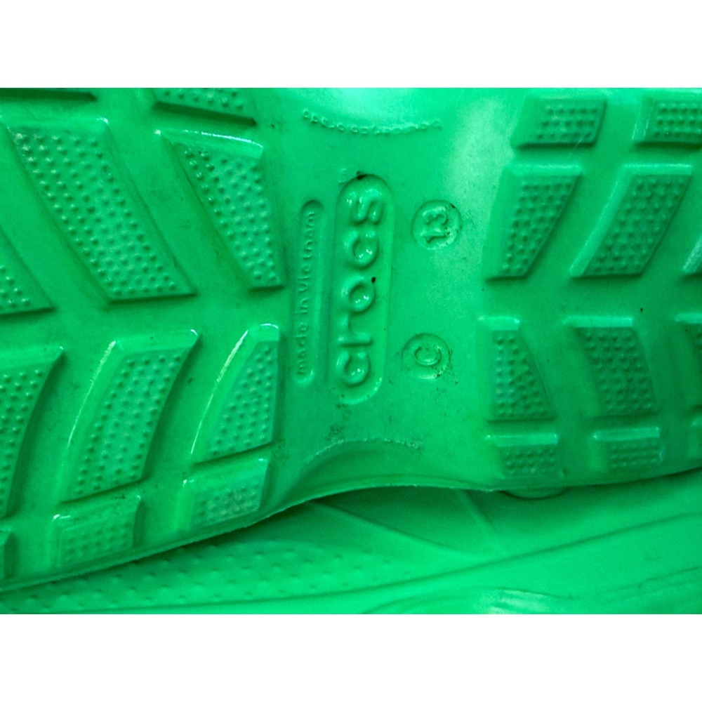 Crocs Handle It Rain Boots Kids C13 Green Waterproof Pull On 12803 - Picture 6 of 6